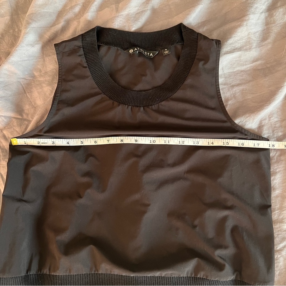 ATHLETA Zephyr Shell Black Rib Knit Tank Top SZ S - Picture 5 of 5